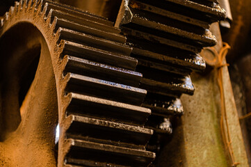 gear wheel old cogwheel gears mechanism industrial machinery.
