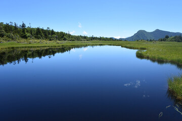 Fototapeta na wymiar lots of lakes in wetland at high altitude