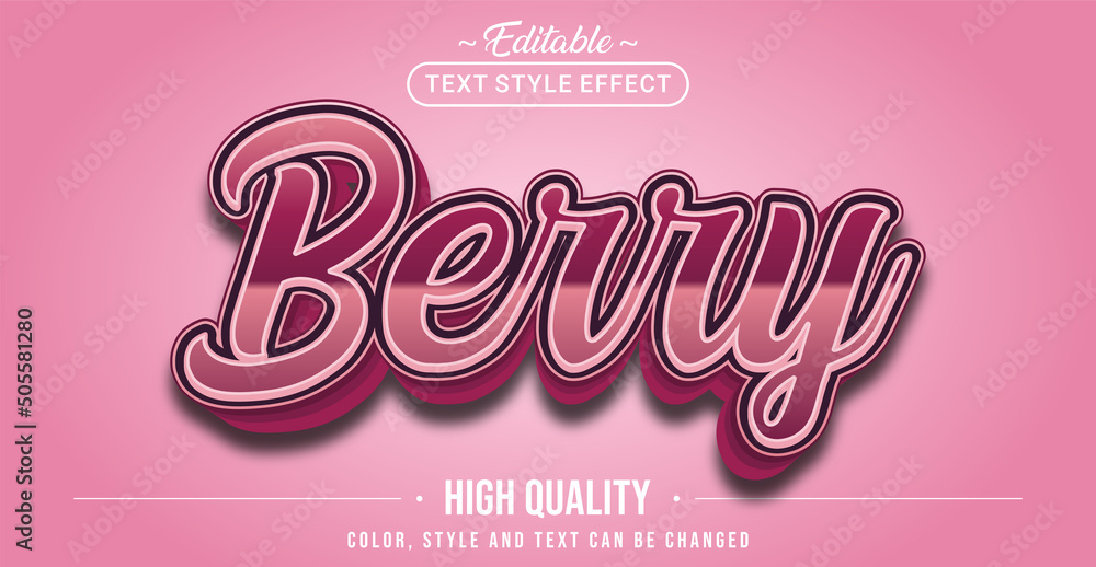 Poster Editable text style effect - Berry text style theme.
