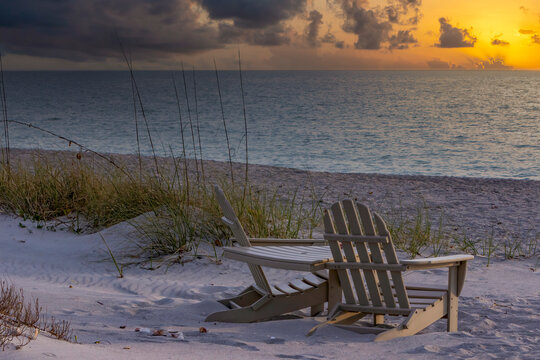 "Chairs On Captiva At Sunset"