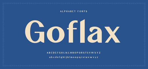 Sans serif alphabet font. modern classy typography