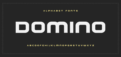 Square alphabet letters. modern futuristic typography