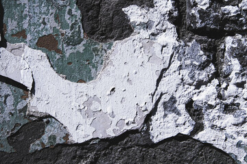 Cracked paint texture. Grunge wall texture. Dark wall with old paint