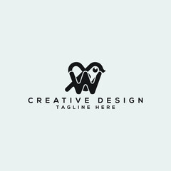 Creative and modern W Letter bird logo design