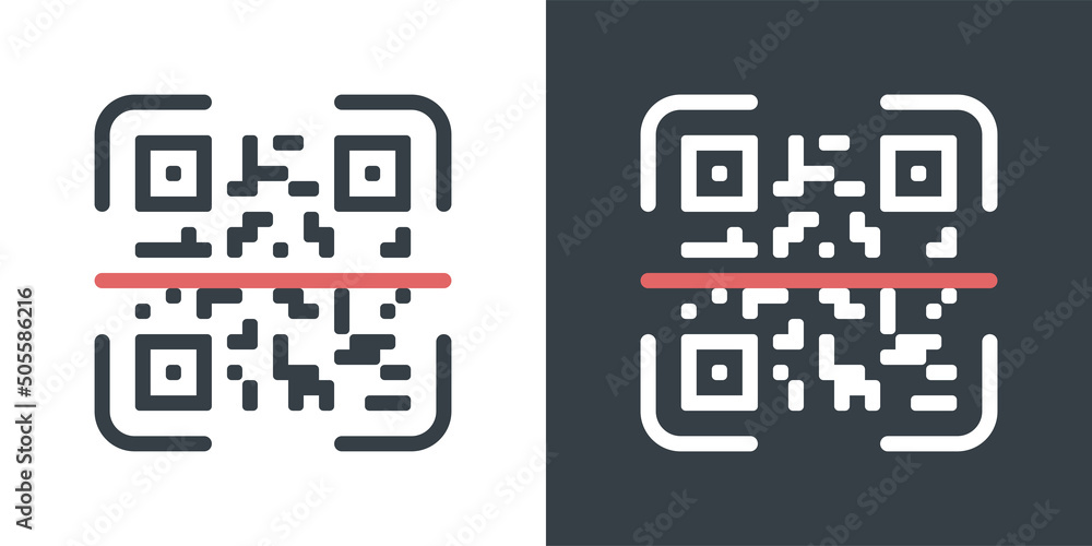 Aufkleber Scan QR code vector illustration. Scanning QR code symbol template.