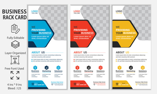 Digital marketing agency rack card dl flyer vector template design