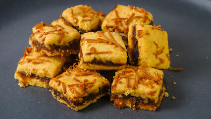 Pineapple cheese tart is a fusion from pineapple tart small, bite-size tart filled or topped with pineapple jam adding extra ingredient of cheese.