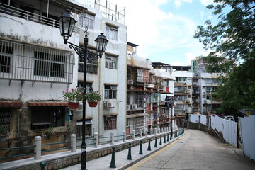 マカオMacauの旧市街の街並み