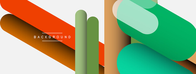 Overlapping round shapes and lines background. Vector illustration for wallpaper banner background or landing page