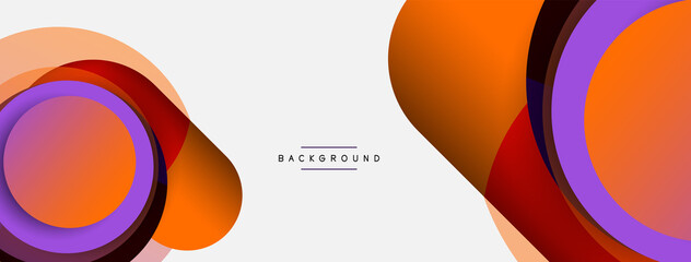 Vector round shapes circles minimal geometric background. Vector illustration for wallpaper banner background or landing page