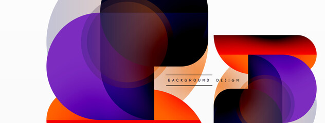 Round triangle shapes lines and circles. Geometric vector illustration for wallpaper banner background or landing page