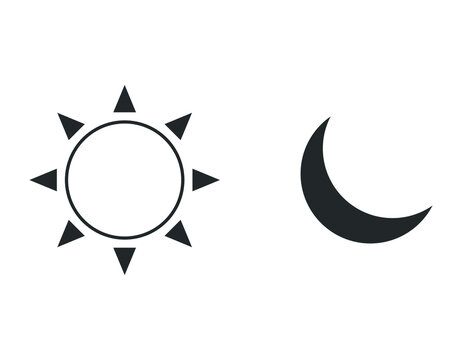 sun and moon icon illustration isolated vector sign symbol