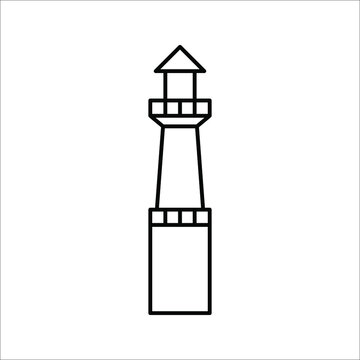 Lighthouse icon, Minimalistic logo design. Vector illustration on white background.