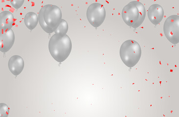 Happy Birthday Balloons Banner Background Illustration Place for text, Celebration, festival, greeting banner, card, poster.