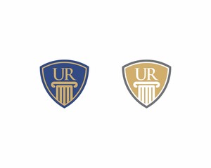 Letters UR, Law Logo Vector 001