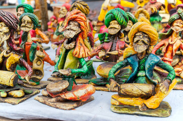 KOLKATA, WEST BENGAL , INDIA - DECEMBER 14TH 2013 : Dolls, Artworks of handicraft, on display during the Handicraft Fair in Kolkata - the biggest handicrafts fair in Asia.
