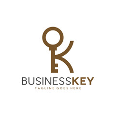 key illustration logo with letter K