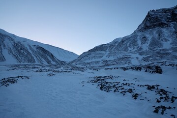 svalbard / spitzbergen landscape with snow and ice 