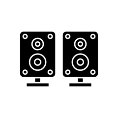 Sound box vector icon. music, audio. Solid icon style, glyph. Simple design illustration editable