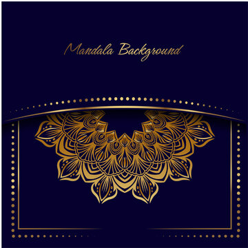 gold mandala background vector, simple design
