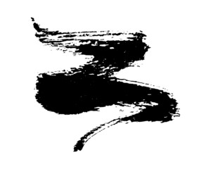 Black brush stroke on transparent background