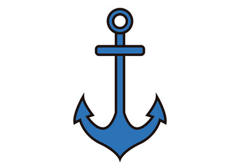 Icono de un ancla azul en fondo blanco.