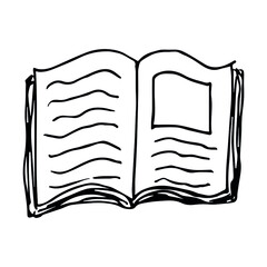 Vector book clipart. Hand drawn school illustration. For print, web, design, decor, logo.
