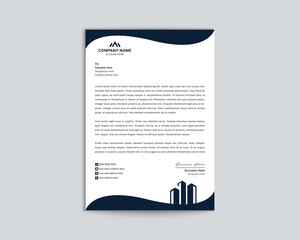 Real Estate Letterhead Design template. Multipurpose Professional corporate modern letterhead design with Yellow, Blue, Green, Red and Black business style print ready for your corporate building