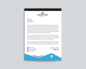 Real Estate Letterhead Design template. Multipurpose Professional corporate modern letterhead design with Yellow, Blue, Green, Red and Black business style print ready for your corporate building