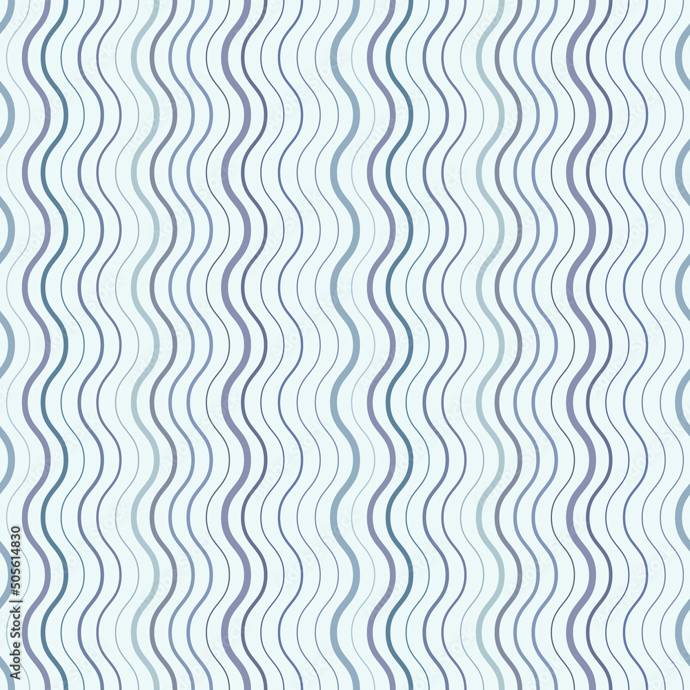 Aufkleber Blue seamless vector pattern with vertical wavy lines