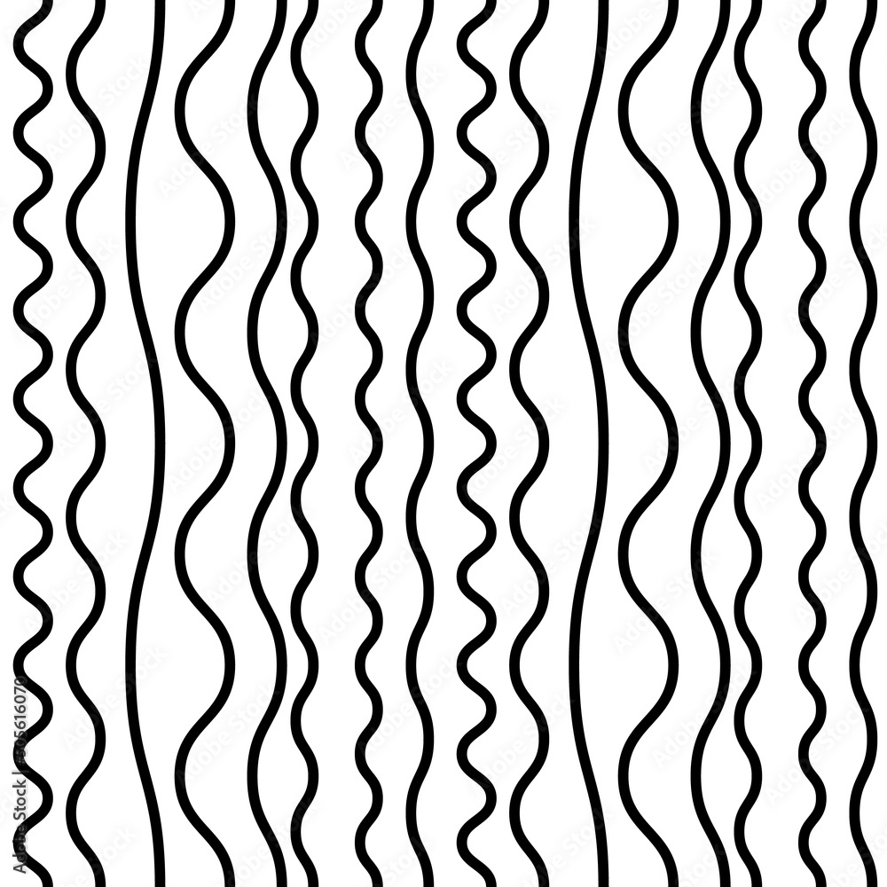 Poster Black and white vector pattern with vertical stripes