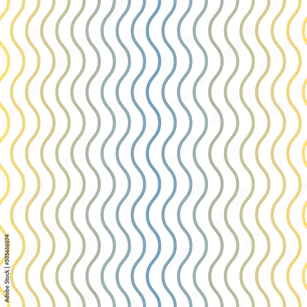 Poster Yellow to blue gradient vector stripe pattern, seamless repeat