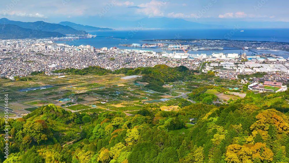 Canvas Prints 森林と都市　空撮