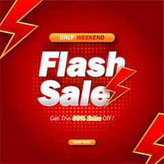 Text Effect 3D Flash Sale Card