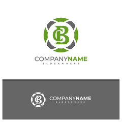 Letter C B logo design vector, Creative C B logo concepts template illustration.