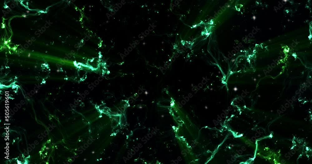 Canvas Prints abstract view from space on a galaxy with stars. green wallpaper, the universe is filled with nebula