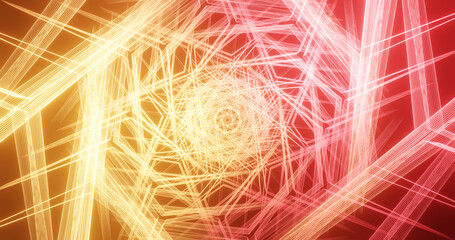 Render with red and yellow decorative lines background