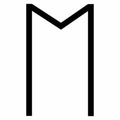 vector runic scandinavian celtic alphabet letter M