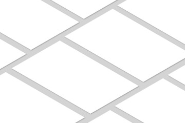 blank a4 isometric view paper mockup isolated on a grey background, brochure, leaflet flyer poster mockup