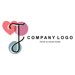 letter J logo, company brand initials design, sticker screen printing vector illustration