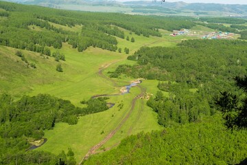 Hills and forests seen from above