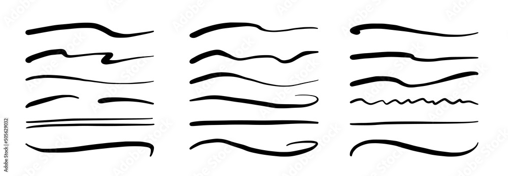 Poster line marker stroke underline. marker highlight brush effect. handwriting vector brush underline stro