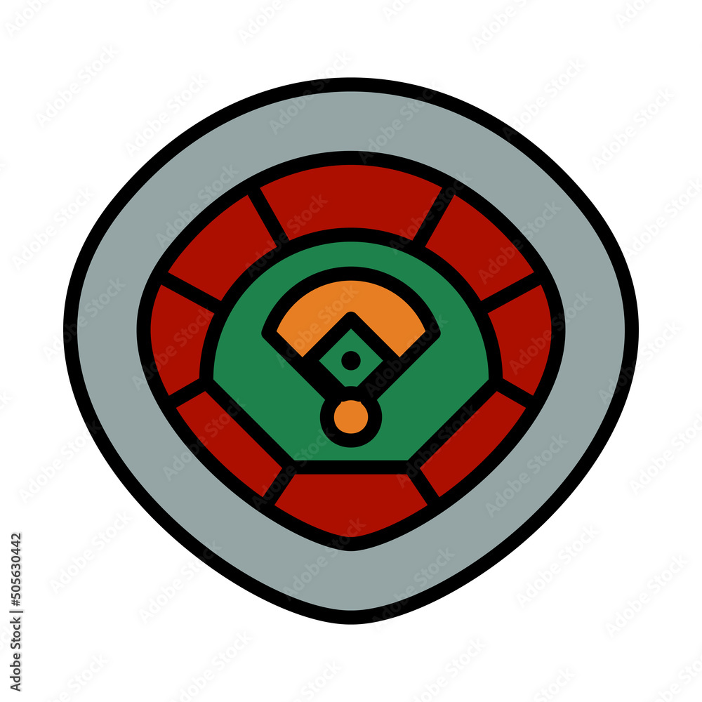 Sticker Baseball Stadium Icon