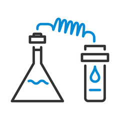 Icon Of Chemistry Reaction With Two Flask