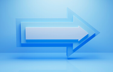 Blue arrow to the right as an abstract background