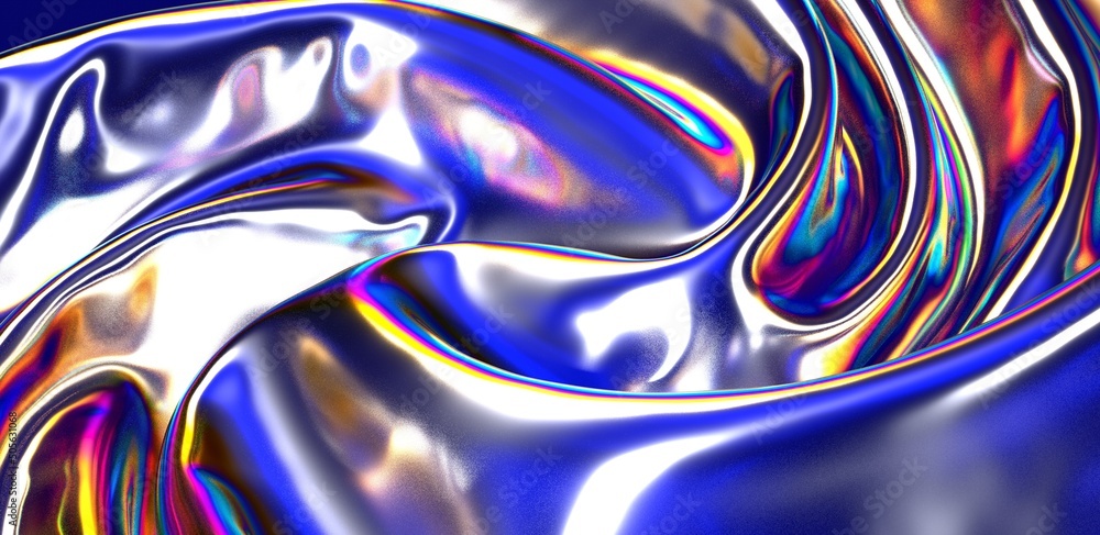 Poster 3D render abstract background. Colorful twisted shapes in motion. Computer generated digital art for poster, flyer, banner