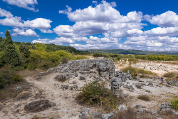 Fototapeta na wymiar View on Pobiti Kamani area of famous rock formations, Bulgaria
