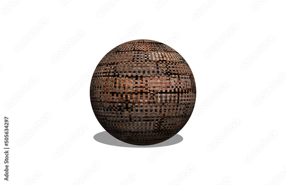 Wall mural 3d colorful sphere isolated on white background