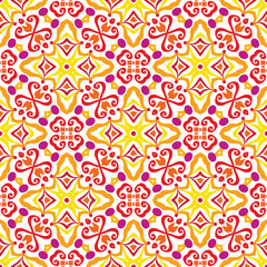 Colorful mandala vector pattern. Seamless oriental ornament
