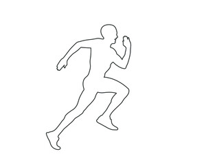 Fototapeta na wymiar Running man silhouette icon shape symbol. Sport athlete people sign logo. Vector illustration image. Isolated on white bavground.
